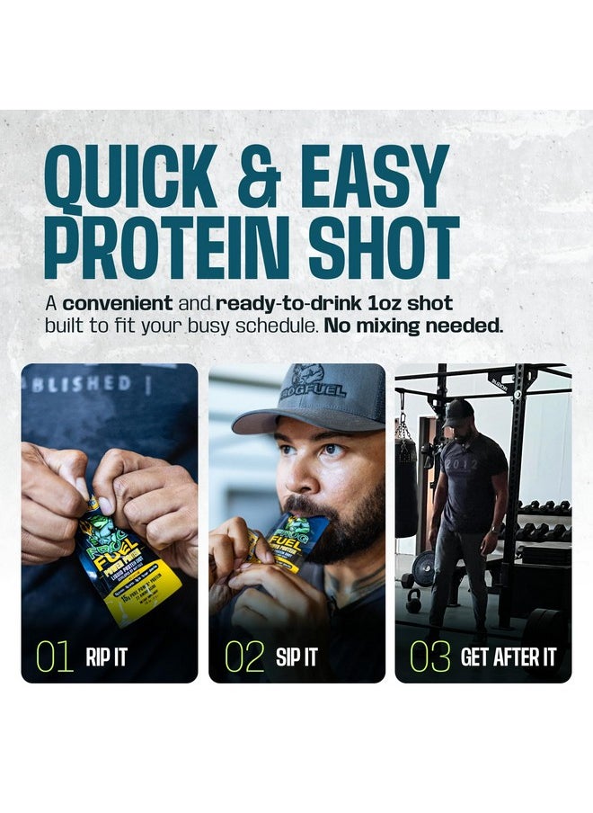 Frog Fuel Power Regular Protein Shot, 15g Protein Nano-Hydrolyzed Grass Fed Collagen, Post Workout, Gluten Free, Fat & Sugar Free, 22 Amino Acids, 0 Carbs, Berry, 1 oz Packets, 24 Pack