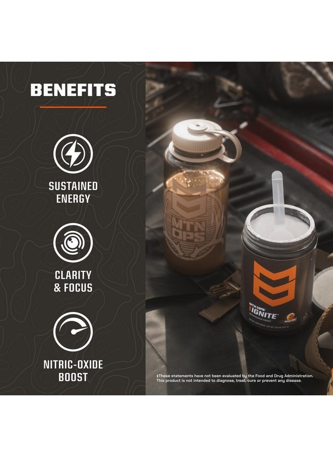 MTN OPS Ignite Trails Packs Energy Drink Powder | Gluten Free Nitric Oxide Supplement Drink Mix | L Arginine, L Citrulline, Caffeine & Nootropic Sugar Free Drink Mix | 20 Servings, Citrus Bliss