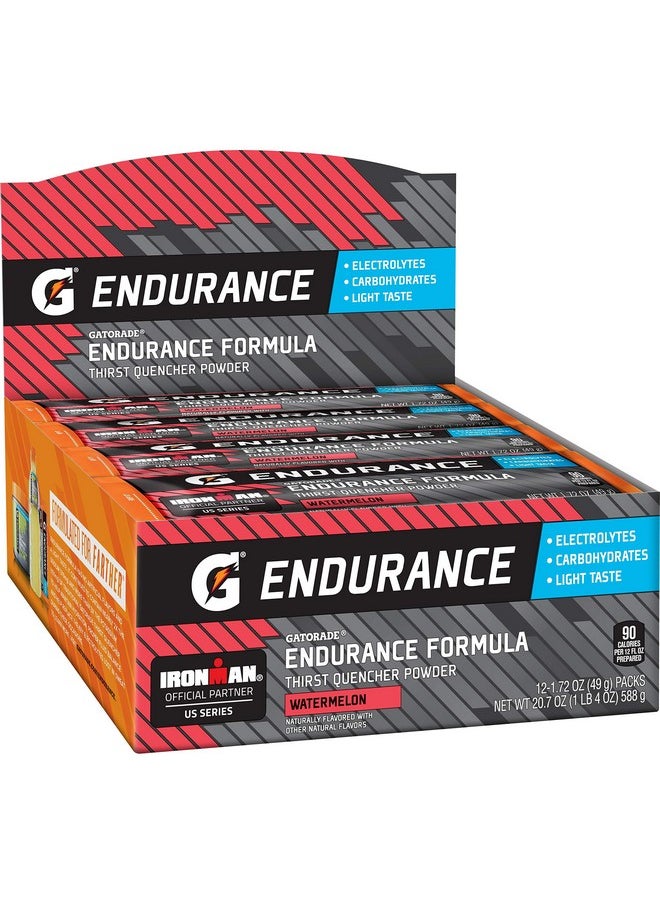 Gatorade Endurance Powder With Electrolytes, Watermelon, 1.72 Ounce (Pack of 12)