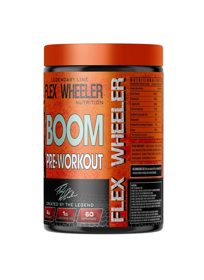 Boom Advanced Pre Workout - 60 Servings (450Gm) | Explosive Energy, Focus, And Endurance Formula (Strawberry Kiwi)