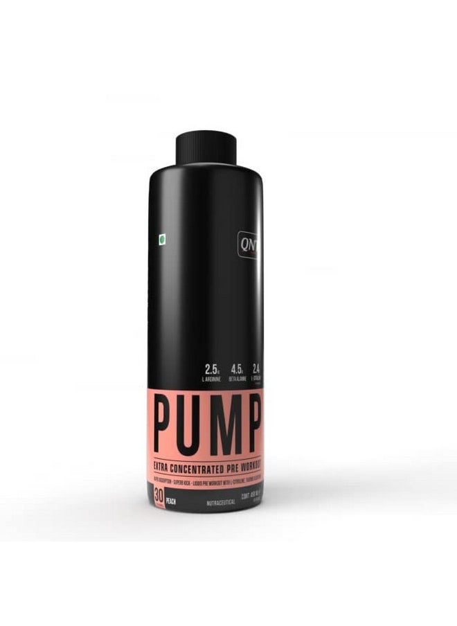 Pump Explosive Liquid Pre-Workout Supplement | Peach Flavor, 450 Ml | Pre Workout Drink For Men & Women
