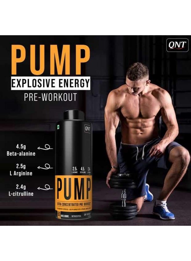 Pump Explosive Liquid Pre-Workout Supplement | Peach Flavor, 450 Ml | Pre Workout Drink For Men & Women