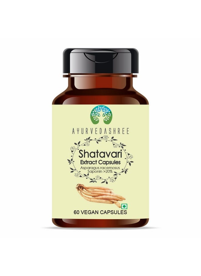 AYURVEDASHREE Shatavari Extract 500mg - 60 Vegetarian Capsules | Asparagus Racemosus | All Natural | 100% Vegan | Gluten-Free | GMP Certified.