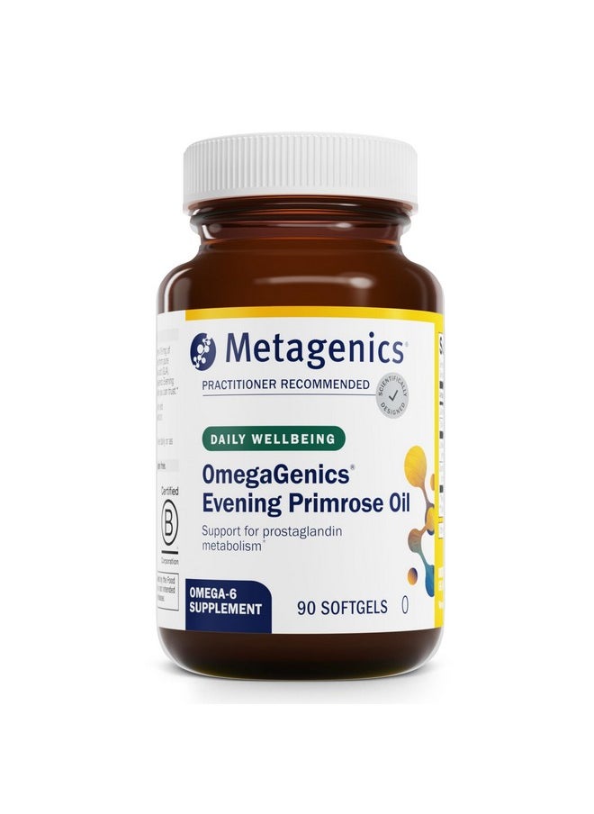 Metagenics OmegaGenics Evening Primrose Oil - Supports Prostaglandin Metabolism & Cellular Health* - Gamma-Linolenic Acid (GLA) Supplement - Non-GMO & Gluten-Free - 90 Softgels