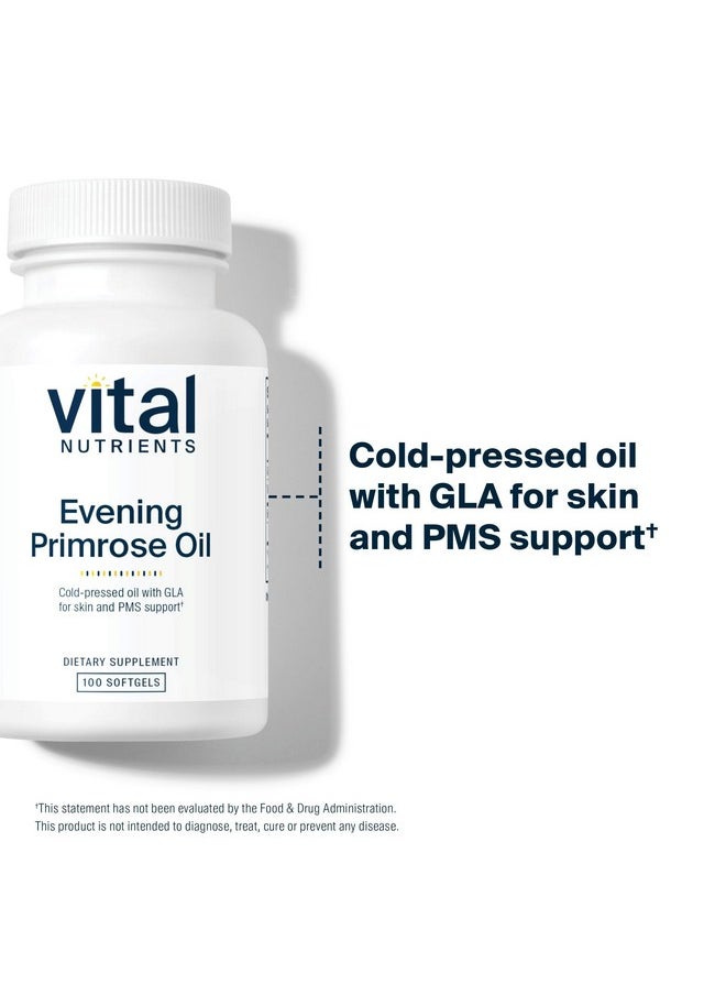 Vital Nutrients Evening Primrose Oil 1000mg | Primrose Supplement for Women | GLA Omega-6 Fatty Acid for Skin and PMS Support* | Gluten, Dairy, Soy Free | Non-GMO | 100 Softgels