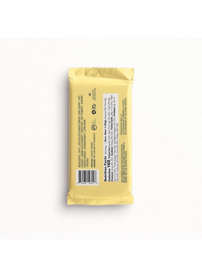 Wise Bar Adaptogen Mushroom Nutrition Bars | Lemon Ginger Flavor | 12 Count | Daily Dose Of 3,000Mg Functional Mushrooms And Adaptogens Per Bar | Organic Nutrition Bars, Vegan Nutrition Bars, Gluten Free Nutrition Bars | Date Based | Cordyceps, Ashwagandha, Mct, Lion'S Mane | Energy