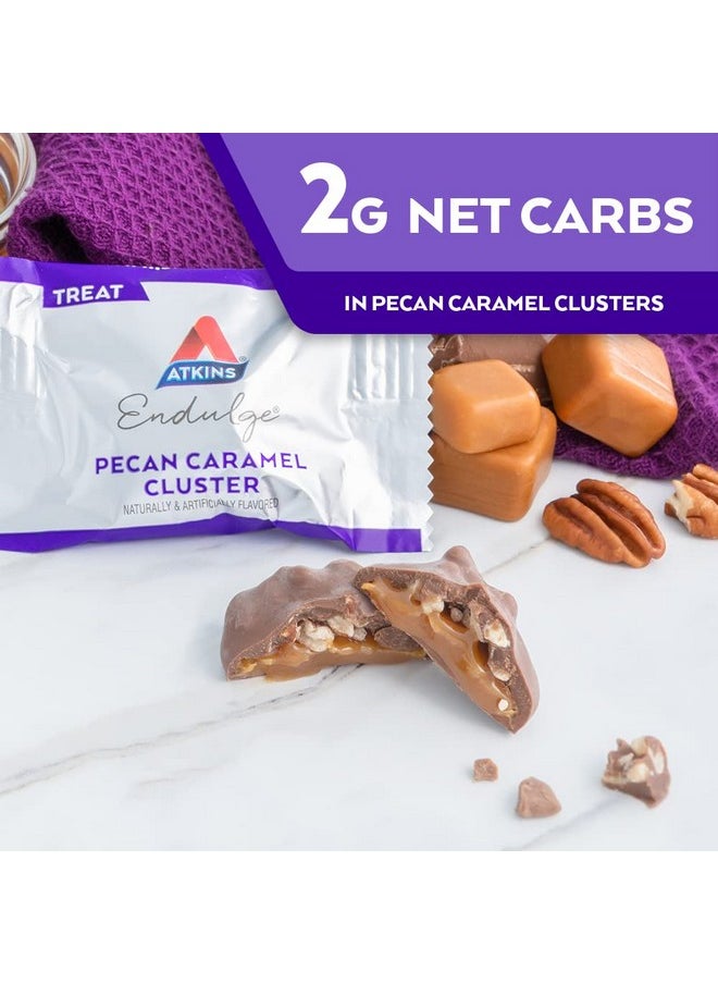 Atkins Pecan Caramel Clusters, Dessert Favorite, High in Fiber, Low Carb, 2g Sugar, 60 Count