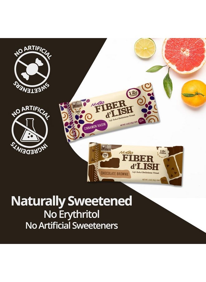 NuGo Fiber d'Lish Peanut Chocolate Chip, 12g High Fiber, Vegan, 160 Calories, 16 Count