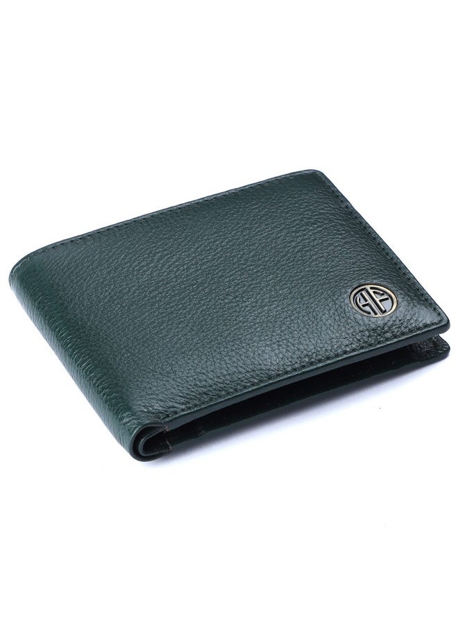 HAMMONDS FLYCATCHER Genuine Leather Wallet for Men, RFID Protected Leather Purse for Men, Money Purse for Men, Bi-Fold Wallet, 4 Card Slots, Coin Pocket, Hidden Pockets - Sea Green