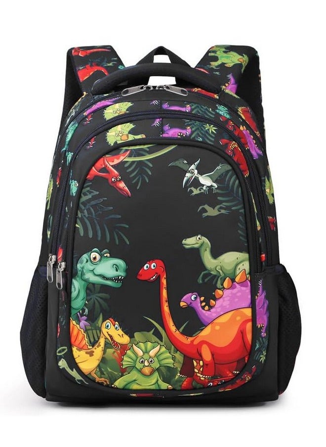 Frantic Waterproof Polyester 26 L School Backpack With Pencil/Staionery Pouch School Bag Class 1 to 8 Daypack Picnic Bag For School Going Boys & Girls(RR_Full_Black_Jurassic_24_A)