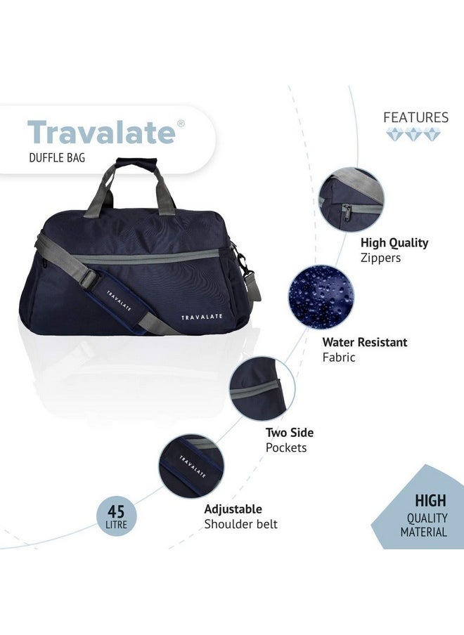 Travalate® Polyester Navy Blue 45 L Multi-Pocket Heavy-Duty 20 Inch Huge Capacity Ultra Light Travel Organizer Duffle Bag for Men and Women (20 X 18 X 11 Inch)