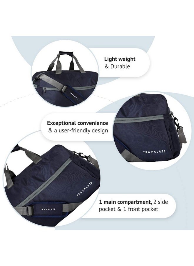 Travalate® Polyester Navy Blue 45 L Multi-Pocket Heavy-Duty 20 Inch Huge Capacity Ultra Light Travel Organizer Duffle Bag for Men and Women (20 X 18 X 11 Inch)