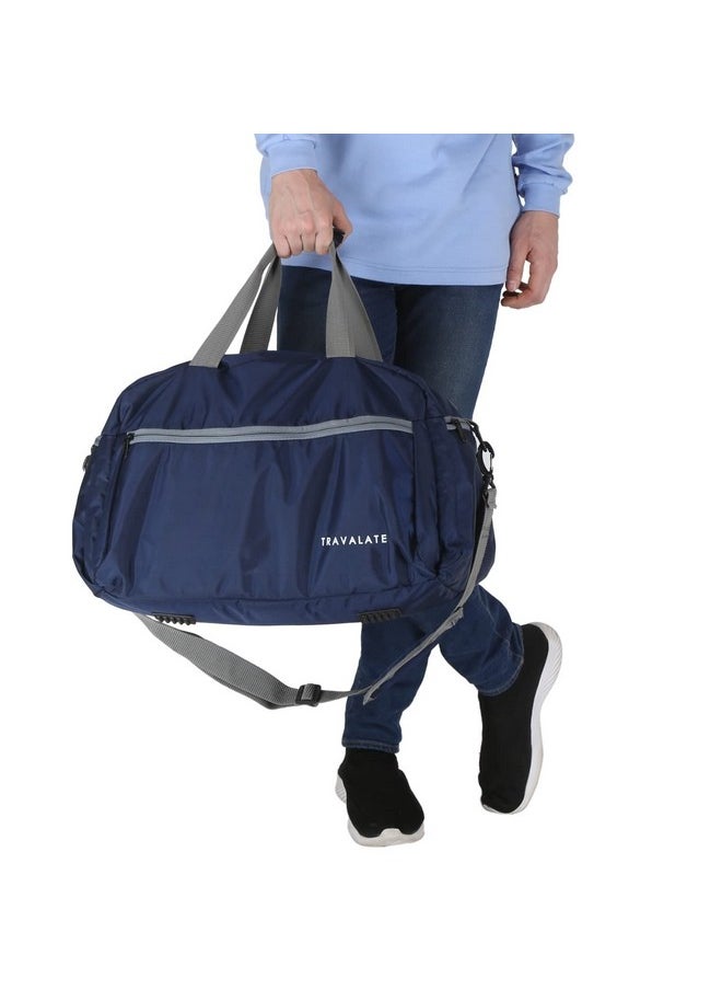 Travalate® Polyester Navy Blue 45 L Multi-Pocket Heavy-Duty 20 Inch Huge Capacity Ultra Light Travel Organizer Duffle Bag for Men and Women (20 X 18 X 11 Inch)