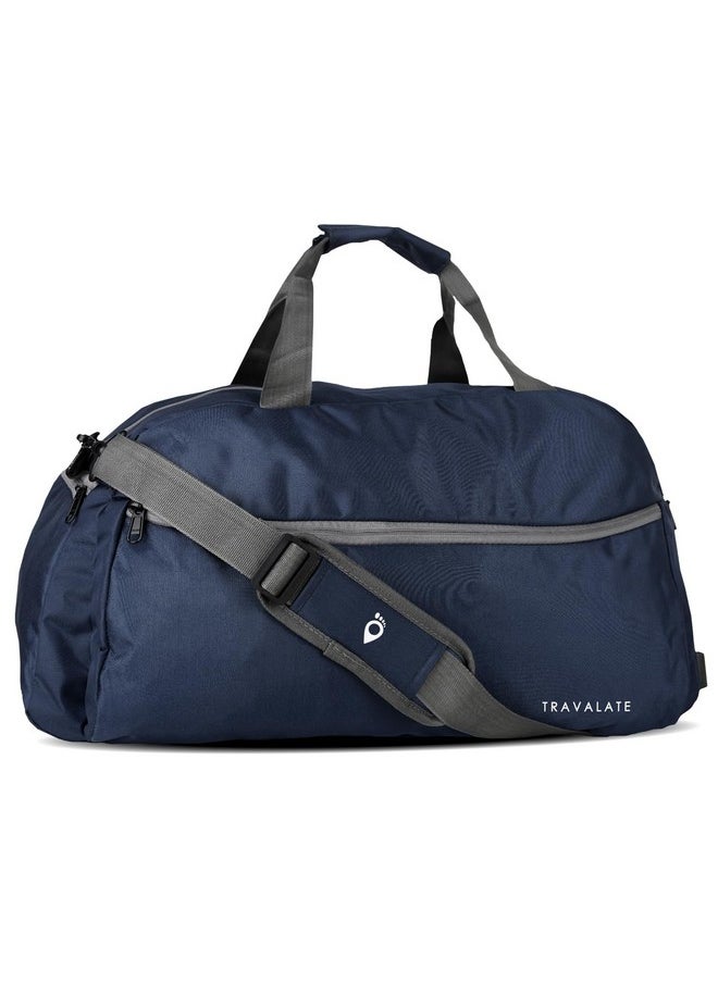 Travalate® Polyester Navy Blue 45 L Multi-Pocket Heavy-Duty 20 Inch Huge Capacity Ultra Light Travel Organizer Duffle Bag for Men and Women (20 X 18 X 11 Inch)