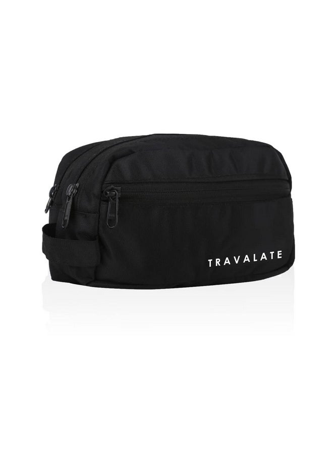 Travalate 9cms Polyester Toiletry Bag (Black_Tr1323)