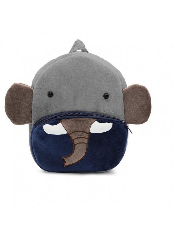 Frantic Kids Soft Animal Cartoon Travelling School Bag Soft Plush Backpacks Boys Girls Baby for 2 to 5 Years Baby/Boys/Girls Nursery, Preschool, Picnic(Blue_Elephant)