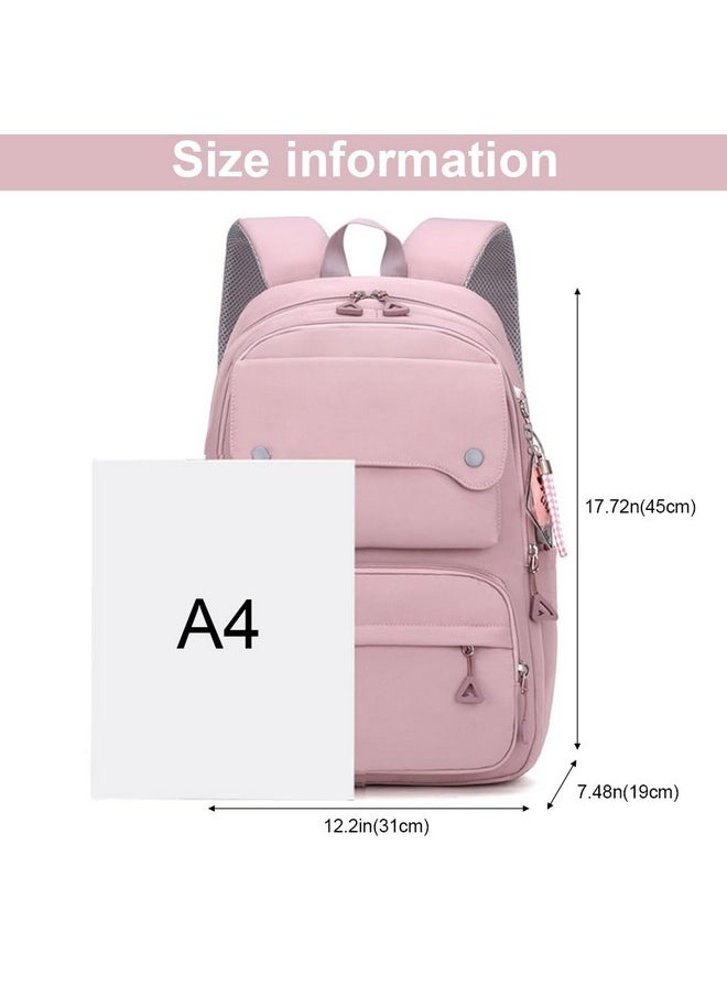 PALAY® School Bag for Girls Large Capacity 26L College Backpack for Women and Girls Stylish Waterproof Trendy Laptop School Bag Travel Multi-Pouches Bagpacker Bag for Women - Pink