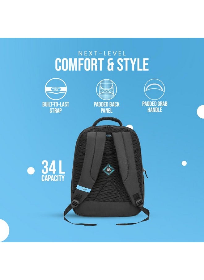 Skybags Network Black Standard Backpack, 34 Liters