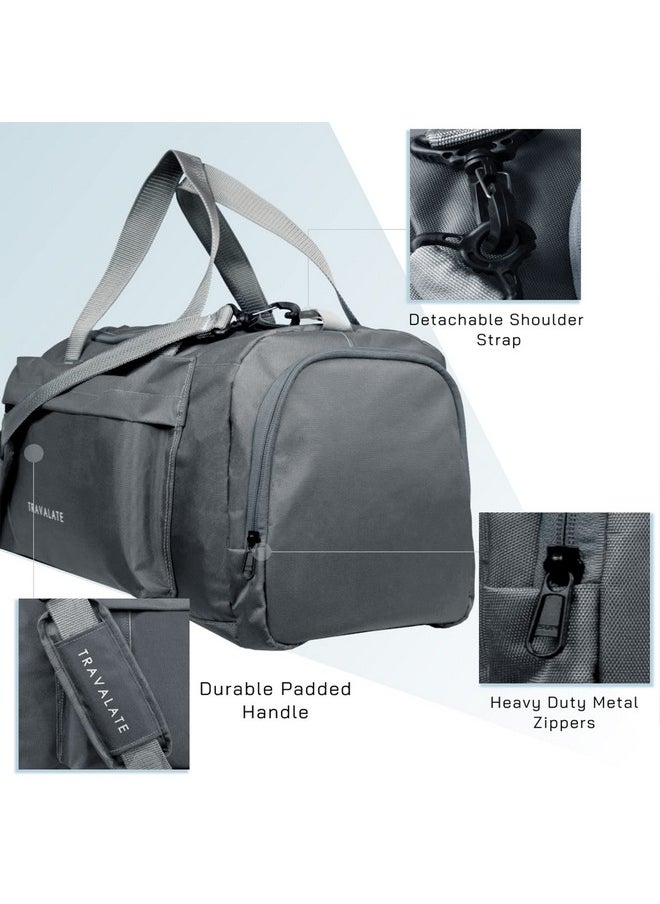 TRAVALATE Travel Duffle Luggage Bag Organizer | Multi Pocket Ultra-Light| Polyester 45 Lt| Men And Women | 21 X 09 X 11 Inch | Grey, 22.9 Cm