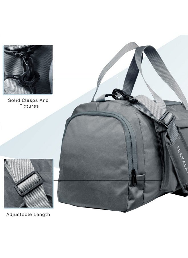 TRAVALATE Travel Duffle Luggage Bag Organizer | Multi Pocket Ultra-Light| Polyester 45 Lt| Men And Women | 21 X 09 X 11 Inch | Grey, 22.9 Cm
