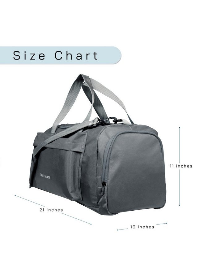 TRAVALATE Travel Duffle Luggage Bag Organizer | Multi Pocket Ultra-Light| Polyester 45 Lt| Men And Women | 21 X 09 X 11 Inch | Grey, 22.9 Cm