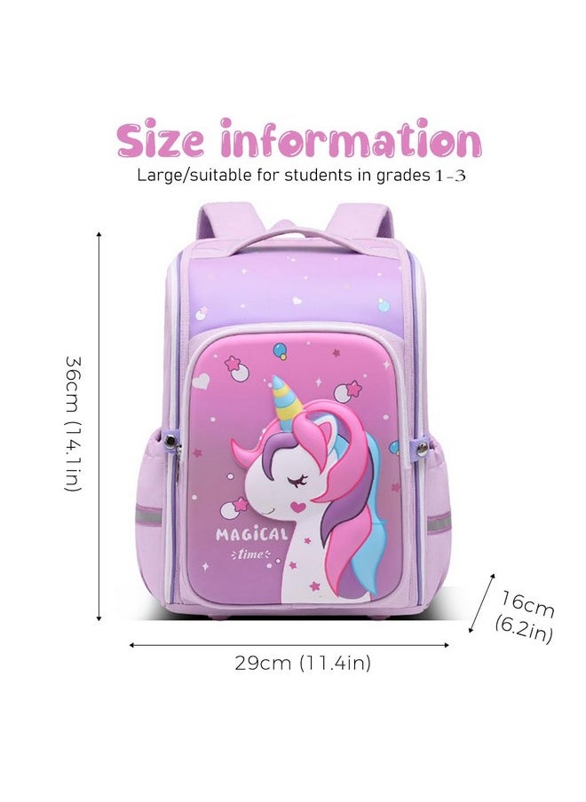 PALAY® School Backpack for Girls, Unicorn Cartoon School Backpack Girls Backpack for School, Travel, Camping, Burden-relief School Backpack for Kids 3-6 Years Old