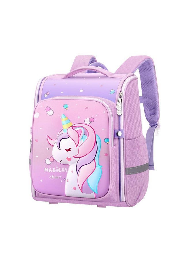 PALAY® School Backpack for Girls, Unicorn Cartoon School Backpack Girls Backpack for School, Travel, Camping, Burden-relief School Backpack for Kids 3-6 Years Old