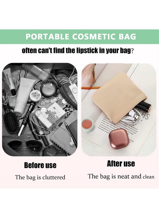 PALAY 4Pcs Coin Purse Small Pouches for Women Girls, Makeup Small Pouch Set, Pu Earphone Lipstick Pouch, Jewellery Storage Bag - No Zipper, Self-Closing