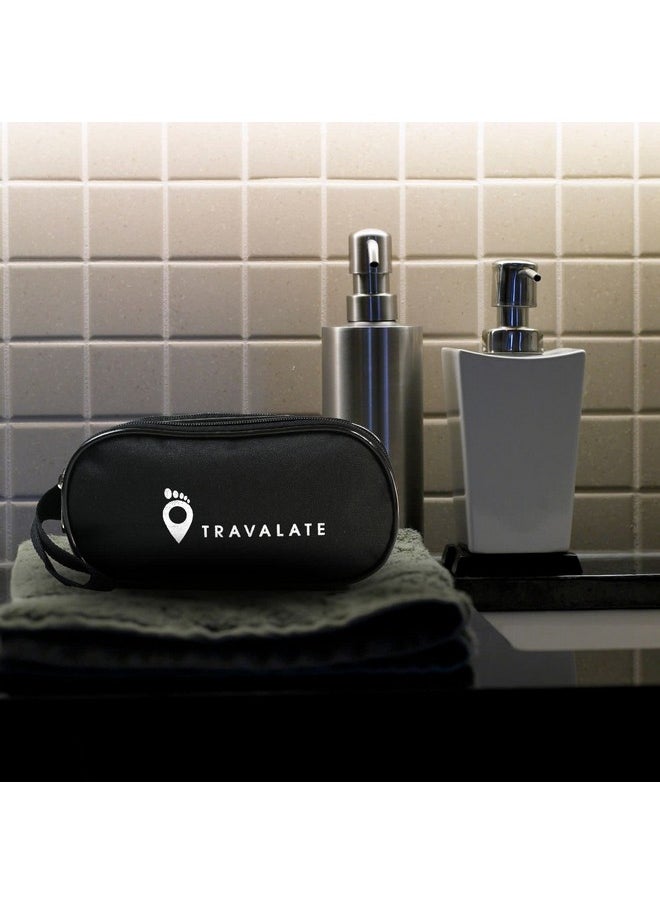 TRAVALATE Polyester Toiletry Bags Bags Makeup Shaving Kit Pouch Aider Rust Polyester Travel Kit Bag With Belt For Men And Women -Black, 5 cm