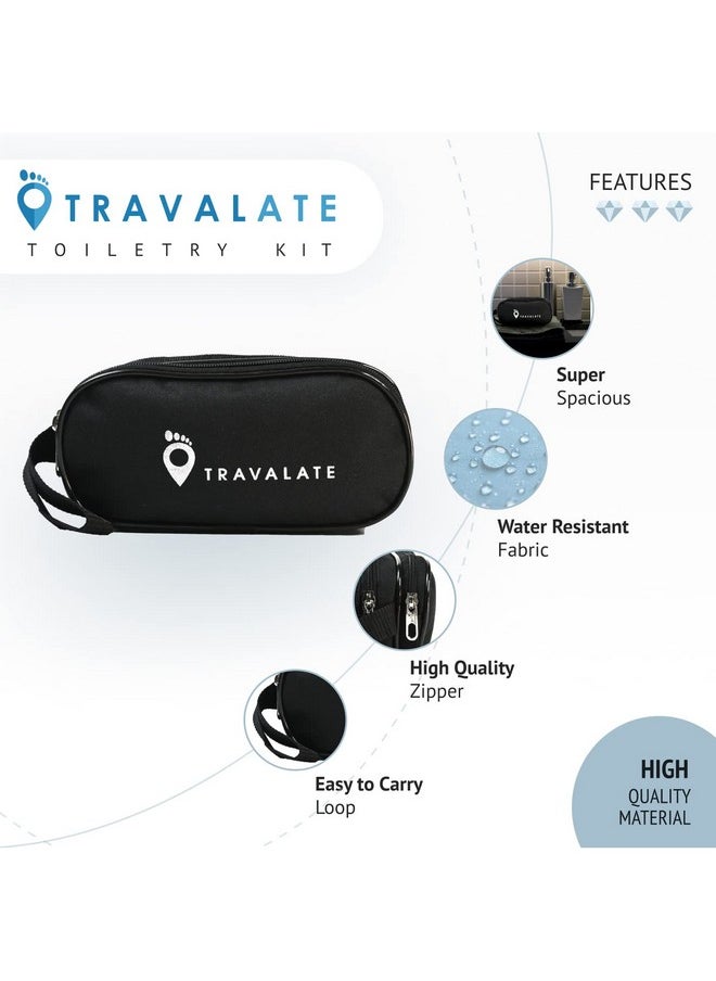 TRAVALATE Polyester Toiletry Bags Bags Makeup Shaving Kit Pouch Aider Rust Polyester Travel Kit Bag With Belt For Men And Women -Black, 5 cm