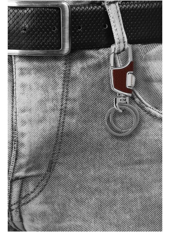 omuda Premium and Stylish Hook Locking Metal Key Chain for Men & Women & for Gift (M-3718 Brown)