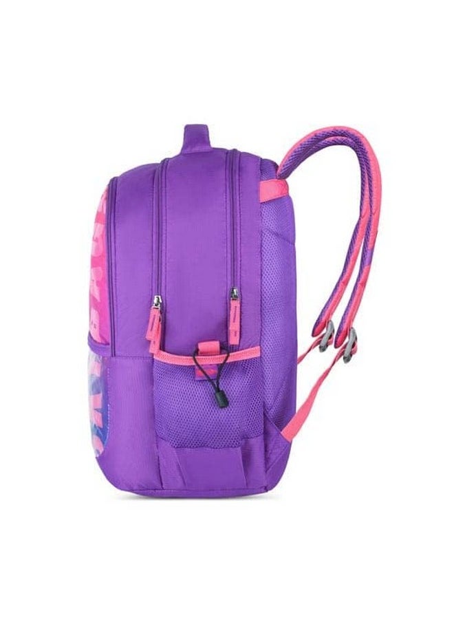Skybags Casual Backpack 30L With Rain Cover, 3 Compartment, Hidden Pocket, File Sleeve & Printed ID Tag | Purple | Squad Plus