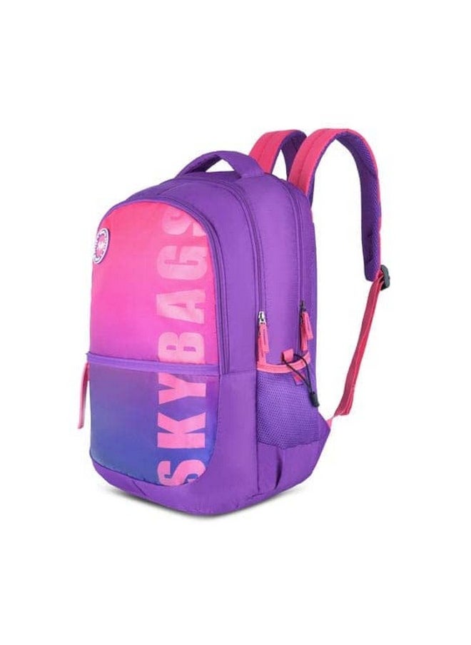 Skybags Casual Backpack 30L With Rain Cover, 3 Compartment, Hidden Pocket, File Sleeve & Printed ID Tag | Purple | Squad Plus