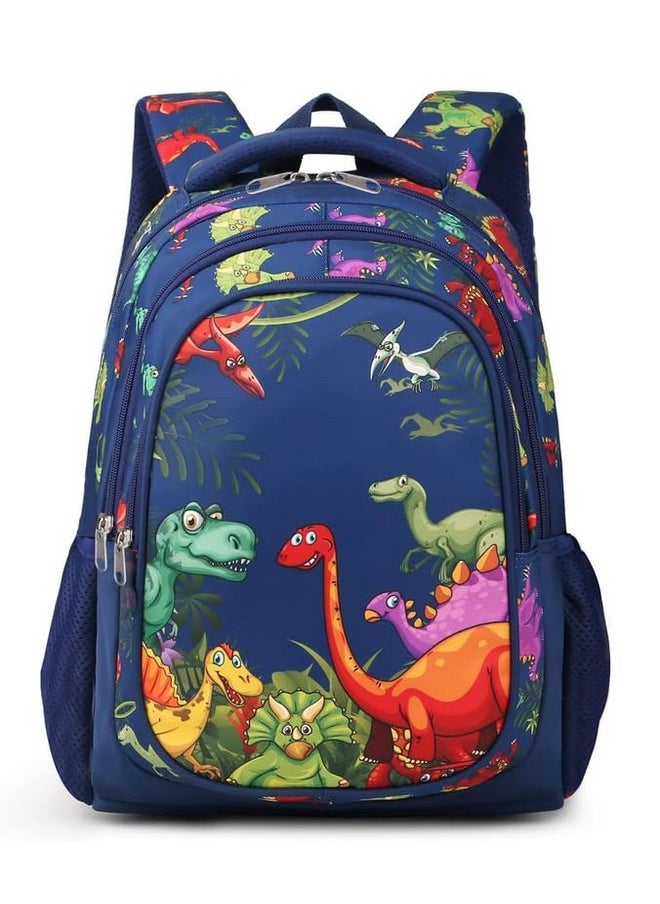 Frantic Waterproof Polyester 26 L School Backpack With Pencil/Staionery Pouch School Bag Class 1 to 8 Daypack Picnic Bag For School Going Boys & Girls(RR_Full_Blue_Jurassic_24_B)