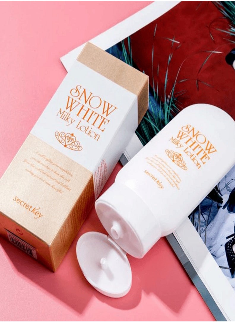 Secret Key Snow White Milky Lotion - Instant Skin Lightening Lotion Korean Skin Care, Suitable for Face and Body, 120ml
