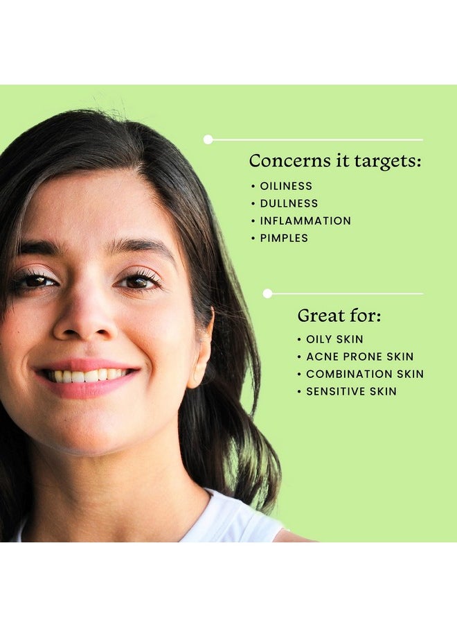 FoxTale (Pack Of 2) Essentials Green Tea Oil-Free Gel Moisturizer For Face | Hyaluronic Acid, Niacinamide, Brightens And Prevents Acne | Lightweight For Oily, Acne-Prone Skin | Men & Women - 50G