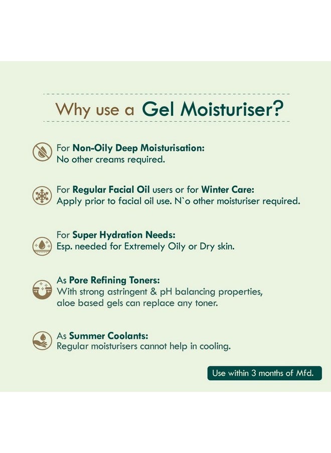 Nat Habit Active Face Gel, Aloe Cactus Hydra Lift For Rapid Hydration Boost & Moisture Lock With Cooling, Soothing, SunBurn Healing & UV Protection, 50gm