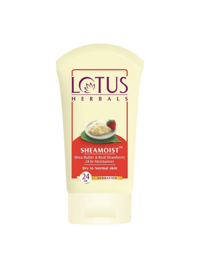 Lotus Herbals Shea Butter and Real Strawberry 24 Hour Moisturiser Cream (60g) x Pack of 3