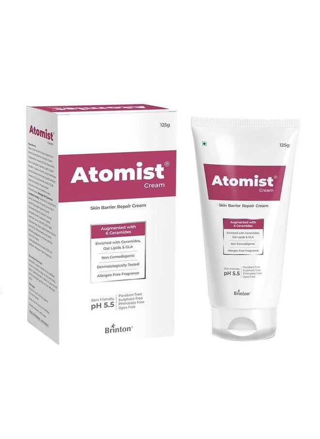 Brinton Atomist Skin Barrier Repair Cream, 125 gm | Enriched with Ceramides, Oats Lipids & GLA x Pack of 2