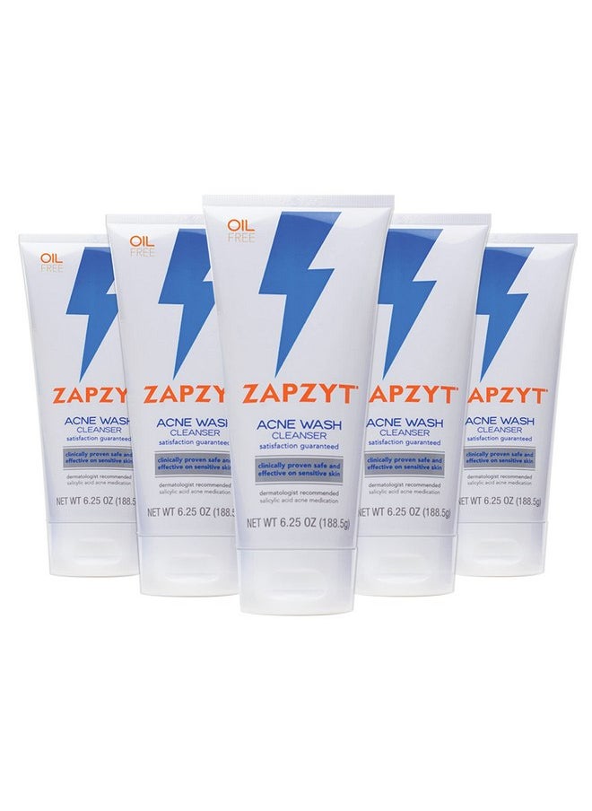 ZAPZYT Acne Wash with Salicylic Acid 6.25 oz (Pack of 5)