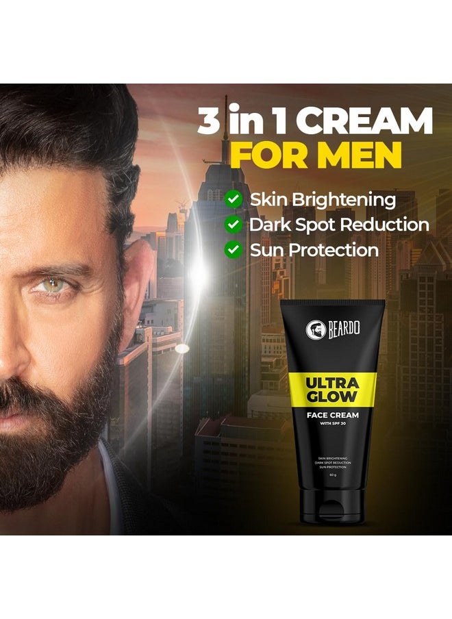 Beardo Ultraglow Facewash (50ml) & Face Cream (60gm) Facewash that Enhances & Balances Skin Tone Aloe Vera, Vitamin E | Ultraglow Facewash & Face Cream