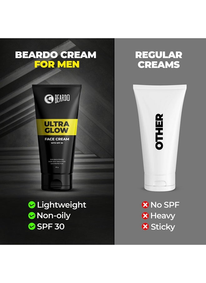 Beardo Ultraglow Facewash (50ml) & Face Cream (60gm) Facewash that Enhances & Balances Skin Tone Aloe Vera, Vitamin E | Ultraglow Facewash & Face Cream