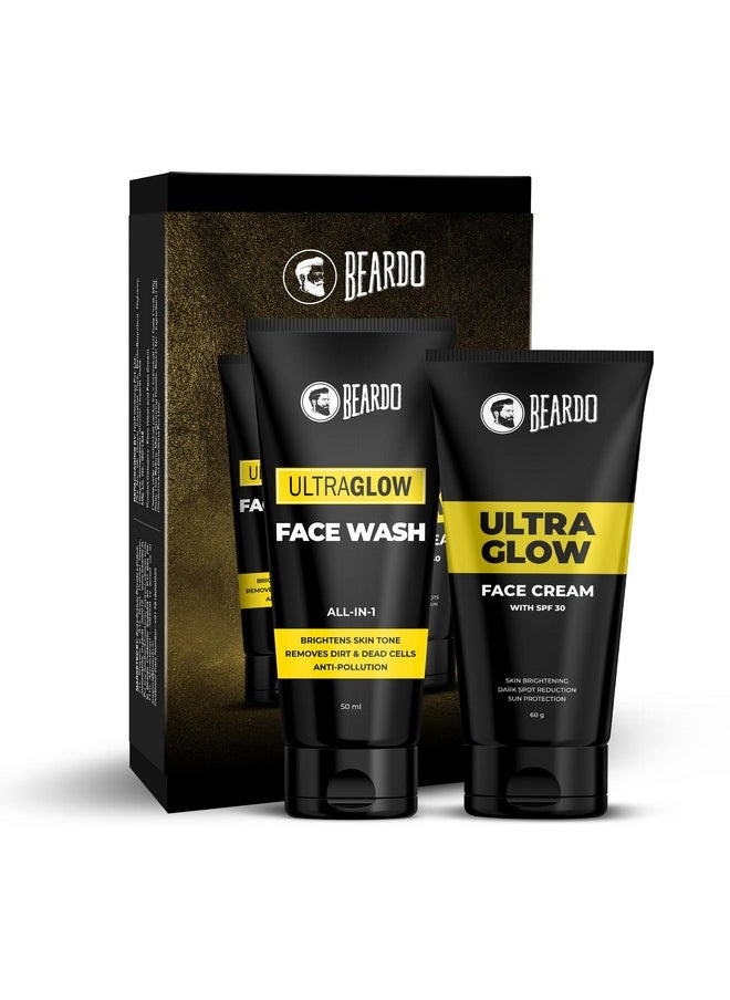 Beardo Ultraglow Facewash (50ml) & Face Cream (60gm) Facewash that Enhances & Balances Skin Tone Aloe Vera, Vitamin E | Ultraglow Facewash & Face Cream