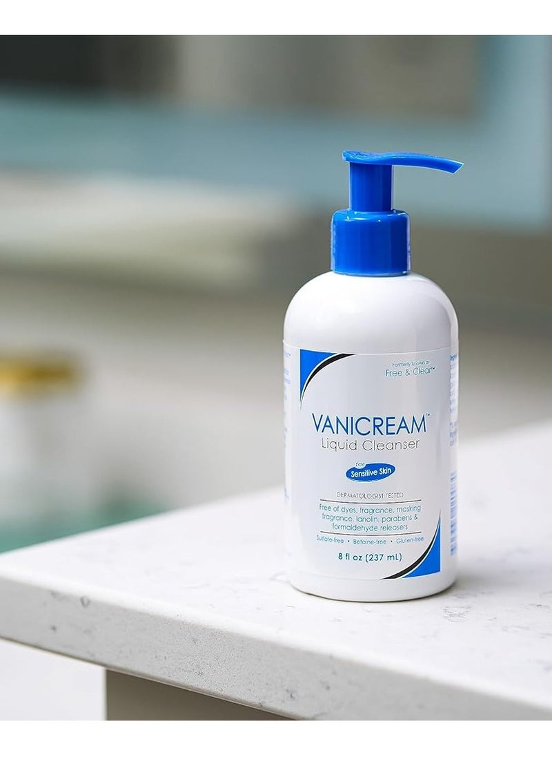 Vanicream Liquid Cleanser - 8 fl oz – Unscented, Gluten-Free Formula for Sensitive Skin