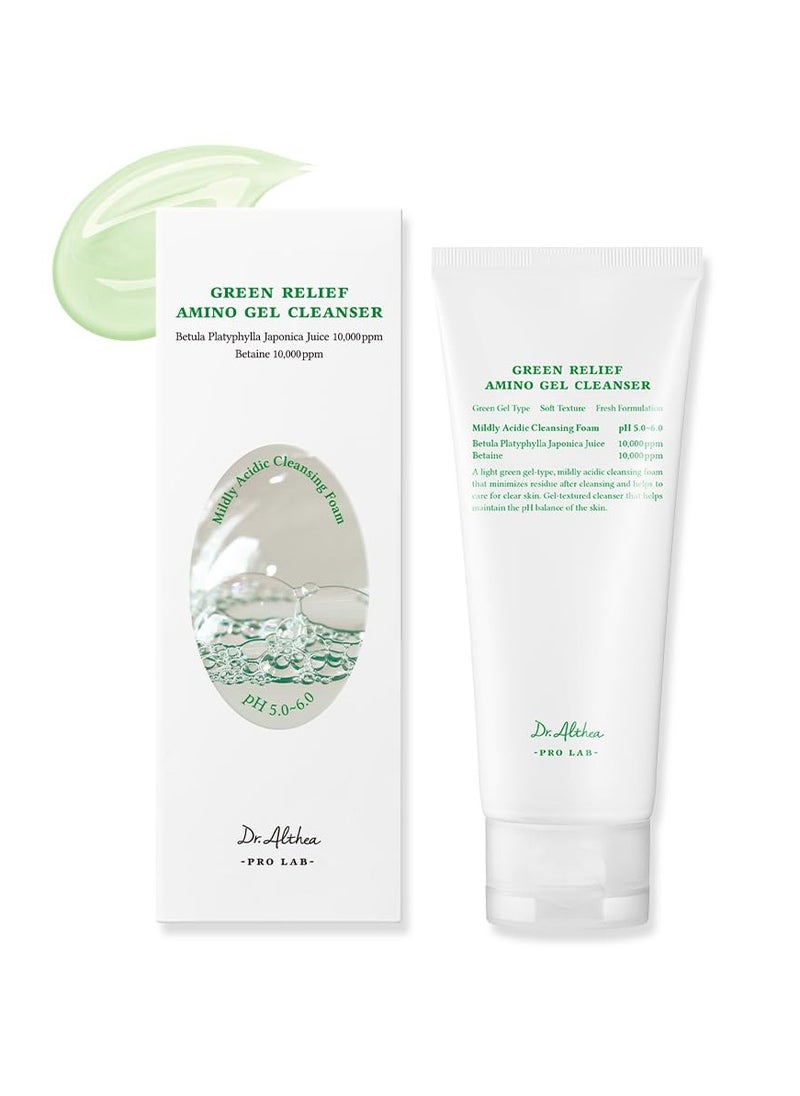 Dr.Althea Green Relief Amino Gel Cleanser | Lightweight & Hydrating Makeup Remover | Daily Face Wash with Hyaluronic Acid | Korean Vegan Skincare for All Skin Types | 3.38 Fl Oz