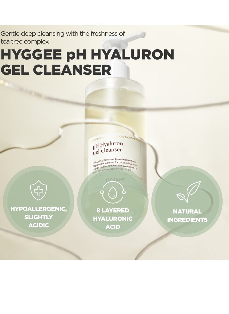 pH Hyaluron Gel Cleanser - Hyaluronic Acid Hydrating Face Wash - pH Balancing Formula for All Skin Types - Hypoallergenic Mild Makeup Cleansing Gel, 6.76 fl.oz.