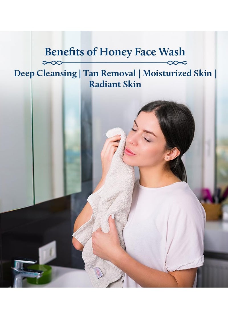 Blue Nectar Kumkumadi Face Oil for Radiant Skin with Natural Herbs (0.33 Fl Oz) & Honey Aloe Vera Detan Face Wash with Natural Vitamin E (3.38 Fl Oz)