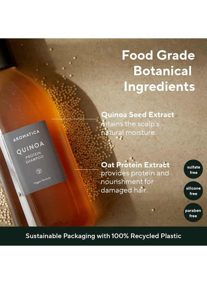 AROMATICA Quinoa Protein Shampoo 13.53 oz / 400ml - Provides Protein and Nourishment to Extremely Damaged Hair- Free from Sulfate, Silicone