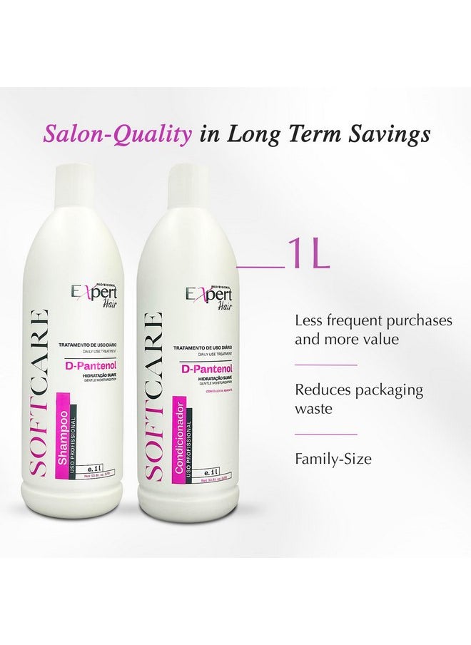 Expert Hair Soft Care Biotin Shampoo and Conditioner - Daily Routine Shampoo For Scalp Health, CLINICALLY TESTED Proven Results Products For Women & Men, Natural Routine, Color Safe 2x 33.81 fl.oz