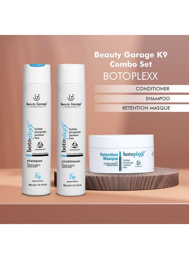 Beauty Garage K9 Combo Set (Botoplexx Shampoo 300ml + K9 Botoplexx Conditioner 300ml + K9 Botoplexx Retention Masque 300ml)